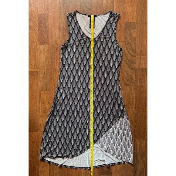 Ladies DESIGN HISTORY LRG Black White Geometric Hem Sleeveless Dress Party EUC - Picture 10 of 11
